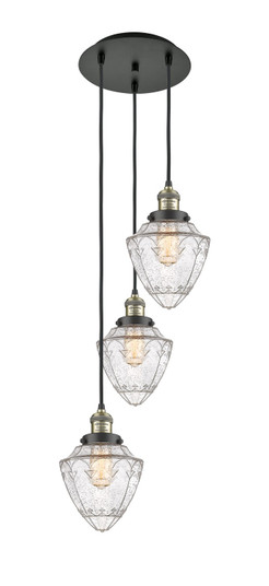 Franklin Restoration Three Light Pendant in Black Antique Brass (405|113F-3P-BAB-G664-7)