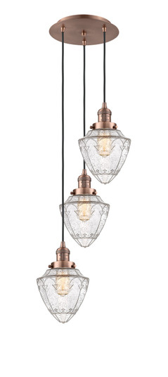 Franklin Restoration Three Light Pendant in Antique Copper (405|113F-3P-AC-G664-7)