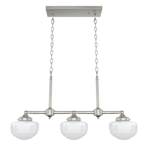 Saddle Creek Three Light Linear Chandelier in Brushed Nickel (47|19488)