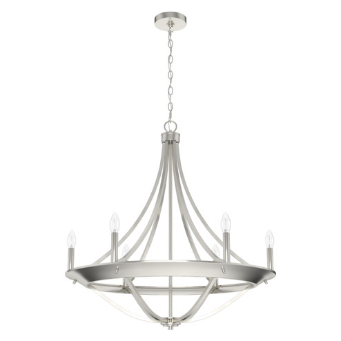 Perch Point Six Light Chandelier in Brushed Nickel (47|19415)