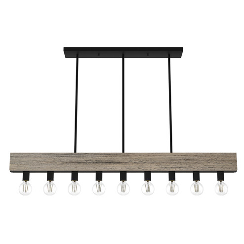 Donelson Nine Light Linear Chandelier in Rustic Iron (47|19060)