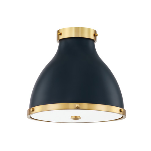 Painted No. 3 Two Light Flush Mount in Aged Brass/Darkest Blue (70|MDS360-AGB/DBL)