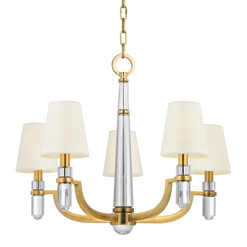 Dayton Five Light Chandelier in Aged Brass (70|985-AGB-WS)