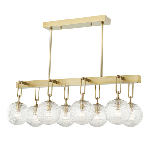 Jewett Eight Light Island Pendant in Aged Brass (70|7108-AGB)