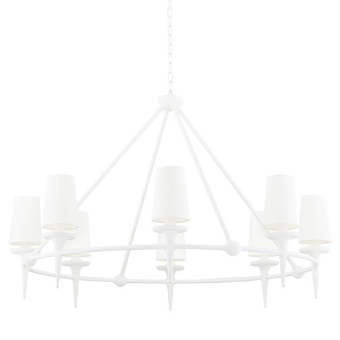 Torch Eight Light Chandelier in White Plaster (70|6648-WP)