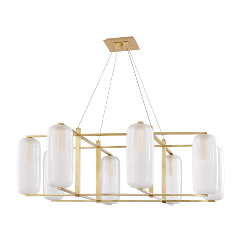 Pebble Eight Light Chandelier in Aged Brass (70|3478-AGB)
