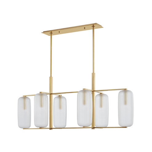 Pebble Six Light Island Pendant in Aged Brass (70|3476-AGB)