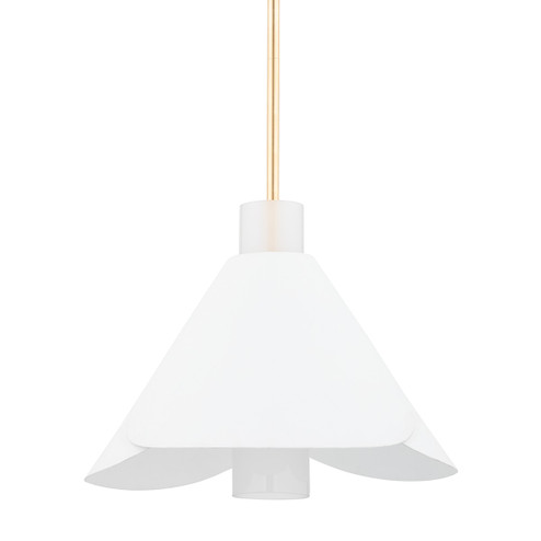 Dawson One Light Pendant in Gold Leaf/White Plaster (70|3018-GL/WP)