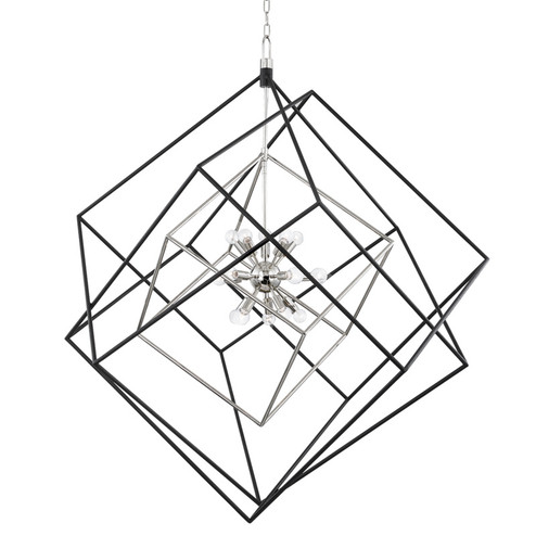 Roundout 15 Light Pendant in Polished Nickel/Black (70|1255-PN/BK)