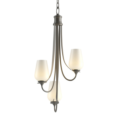 Flora Three Light Chandelier in Dark Smoke (39|103033-SKT-07-GG0303)