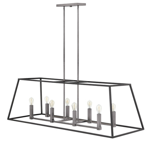 Fulton LED Linear Chandelier in Aged Zinc (13|3338DZ)