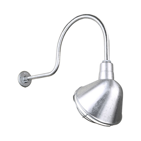 Angle Shade One Light Outdoor Gooseneck Light in Galvanized (381|H-QSN18112-SA-96/QSNHL-C-96/QSNWGR-12``-96)