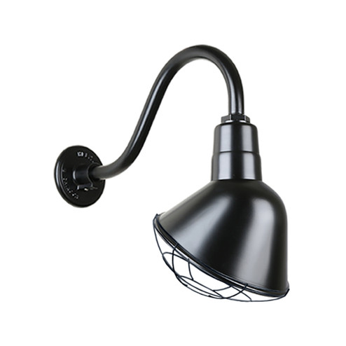 Angle Shade One Light Outdoor Gooseneck Light in Black (381|H-QSN18112-SA-91/QSNB-42-91/QSNWGR-12``-91)