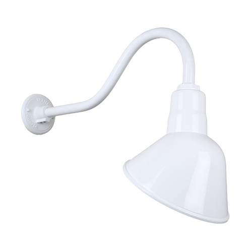 Angle Shade One Light Outdoor Gooseneck Light in White (381|H-QSN18110-SA-93/QSNHL-A-93)