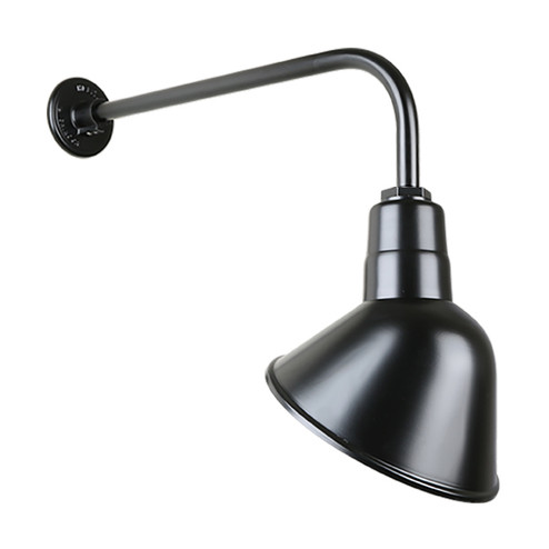 Angle Shade One Light Outdoor Gooseneck Light in Black (381|H-QSN18110-SA-91/QSNB-13-91)