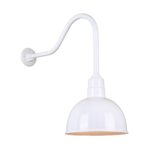 Deep Bowl Shade One Light Outdoor Gooseneck Light in White (381|H-QSN16112-SA-93/QSNHL-H-93)