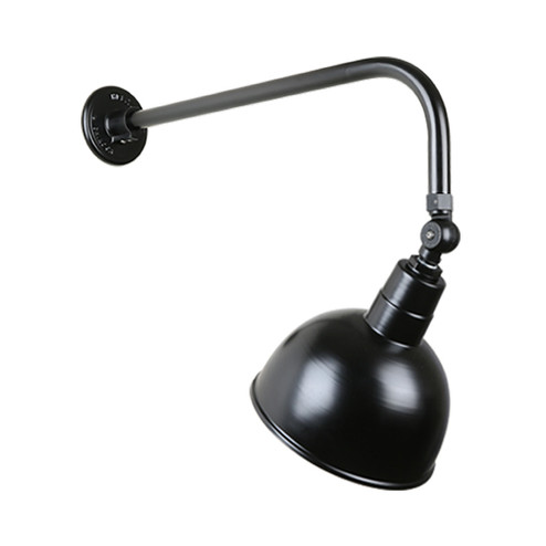 Deep Bowl Shade One Light Outdoor Gooseneck Light in Black (381|H-QSN16110-SA-91/QSNB-13-91/QSNSK-91)