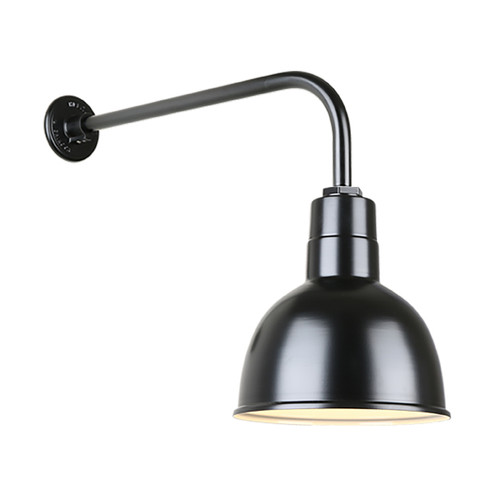 Deep Bowl Shade One Light Outdoor Gooseneck Light in Black (381|H-QSN16110-SA-91/QSNB-13-91)