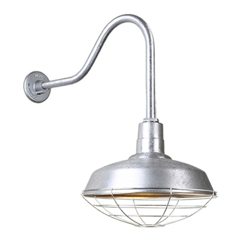 Warehouse One Light Outdoor Gooseneck Light in Galvanized (381|H-QSN15118-SA-96/QSNHL-H-96/QSNWGR-18``-96)