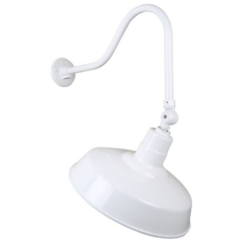 Warehouse One Light Outdoor Gooseneck Light in White (381|H-QSN15118-SA-93/QSNHL-H-93/QSNSK-93)