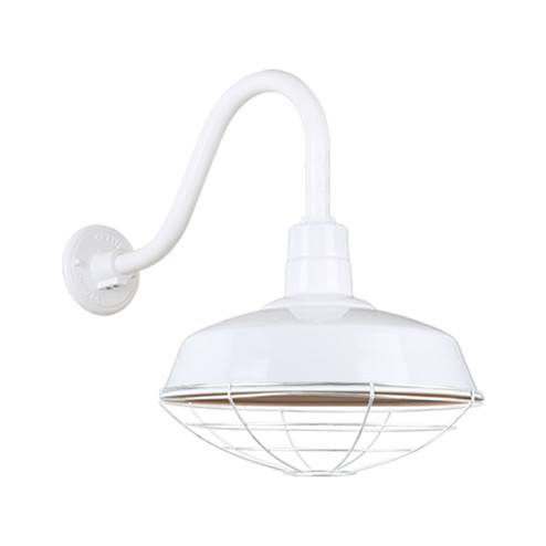 Warehouse One Light Outdoor Gooseneck Light in White (381|H-QSN15118-SA-93/QSNB-42-93/QSNWGR-18``-93)