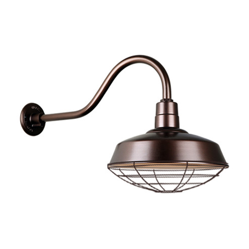 Warehouse One Light Outdoor Gooseneck Light in Oil Rubbed Bronze (381|H-QSN15118-SA-145/QSNHL-A-145/QSNWGR-18``-145)