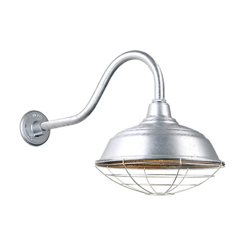 Warehouse One Light Outdoor Gooseneck Light in Galvanized (381|H-QSN15117-SA-96/QSNHL-A-96/QSNWGR-17``-96)