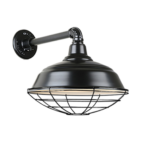 Warehouse One Light Outdoor Gooseneck Light in Black (381|H-QSN15117-SA-91/QSNB-44-91/QSNWGR-17``-91)