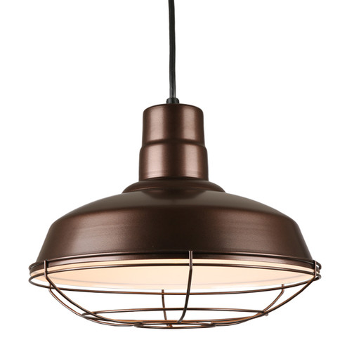 Warehouse One Light Pendant in Oil Rubbed Bronze (381|H-QSN15114-C-145/QSNWGR-14``-145)