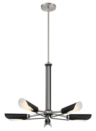 Turbine Five Light Chandelier in Coal With Brushed Nickel (42|P1695-691)