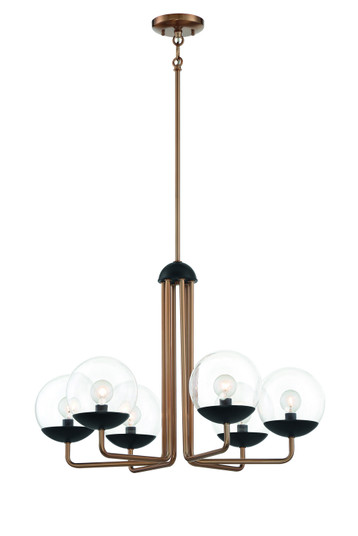 Outer Limits Six Light Chandelier in Painted Bronze W/Natural Brush (42|P1505-416)
