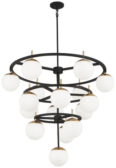 Alluria 16 Light Chandelier in Weathered Black W/Autumn Gold (42|P1359-618)