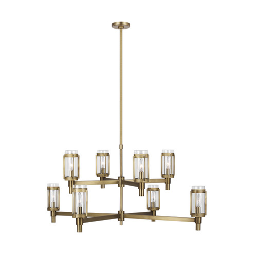 Flynn Eight Light Chandelier in Time Worn Brass (454|LC1038TWB)