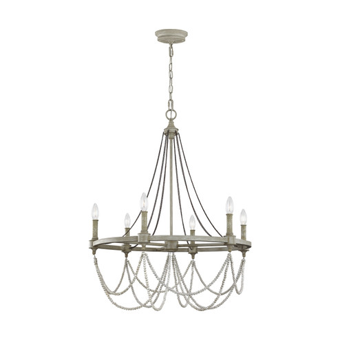 Beverly Six Light Chandelier in French Washed Oak / Distressed White Wood (454|F3132/6FWO/DWW)