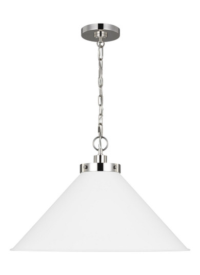 Wellfleet One Light Pendant in Matte White and Polished Nickel (454|CP1311MWTPN)