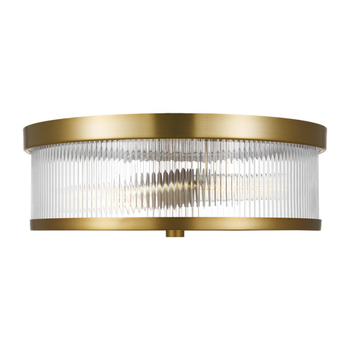 Geneva Two Light Flush Mount in Burnished Brass (454|CF1052BBS)