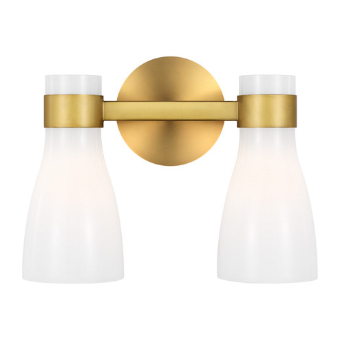 Moritz Two Light Vanity in Burnished Brass with Milk White Glass (454|AEV1002BBSMG)