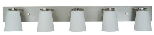 Mercer Five Light Bath in Satin Pewter with Polished Nickel (8|4855 SP/PN/WH)
