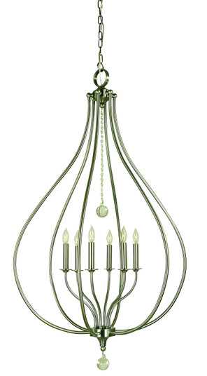 Dewdrop Six Light Pendant in Brushed Nickel (8|4446 BN)