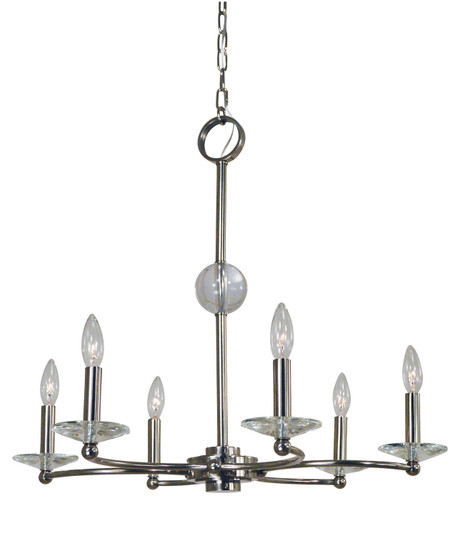 Pirouette Six Light Chandelier in Polished Nickel (8|3106 PN)