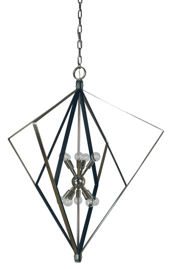 Zoe Ten Light Foyer Chandelier in Satin Brass with Matte Black Accents (8|3023 SB/SW)