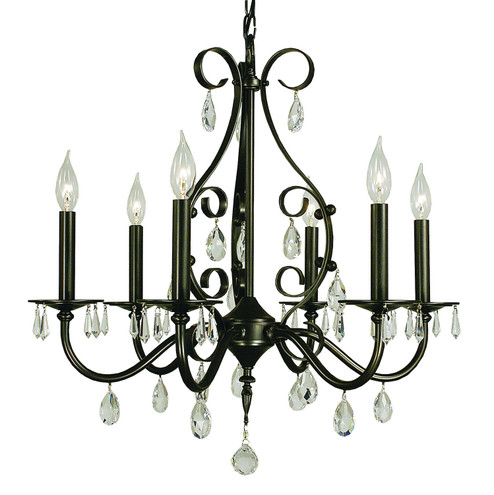 Liebestraum Six Light Chandelier in Mahogany Bronze (8|2986 MB)