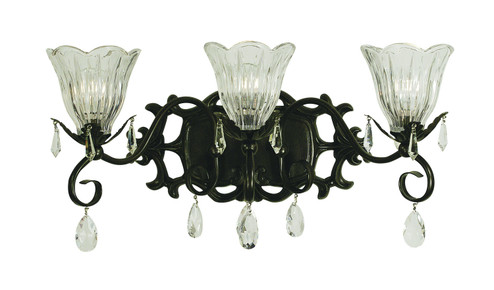 Liebestraum Three Light Wall Sconce in Matte Black (8|2963 MBLACK)