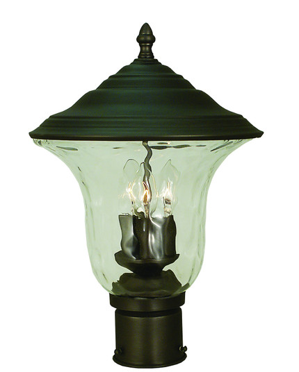 Hartford Three Light Exterior Post Mount in Charcoal (8|1227 CH)
