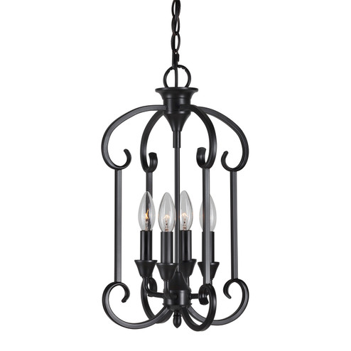 Ione Four Light Foyer Pendant in Black (112|7000-04-04)