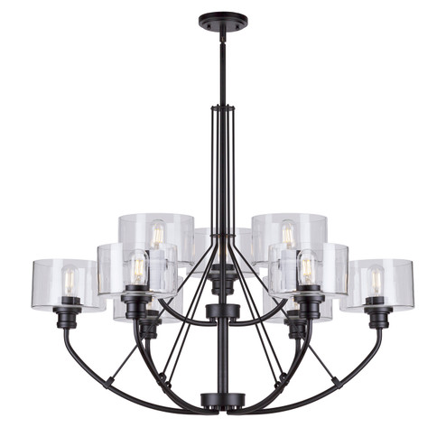 Zane Nine Light Chandelier in Black (112|2748-09-04)