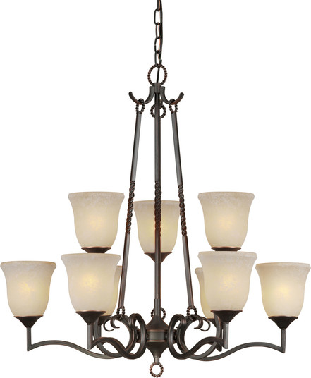 Nine Light Chandelier in Bordeaux (112|2533-09-64)