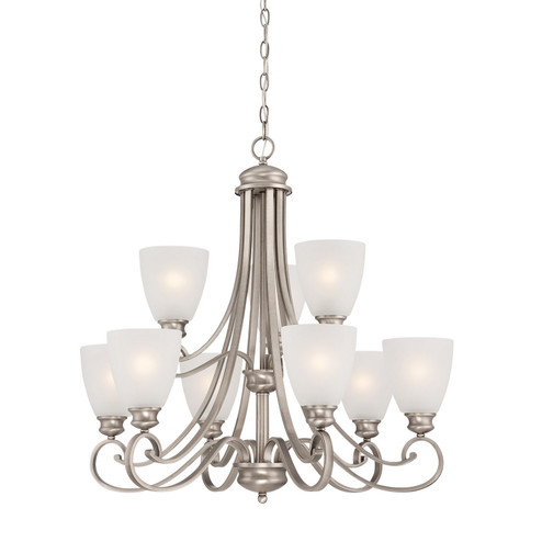 Haven Nine Light Chandelier in Satin Pewter (45|TK0018741)