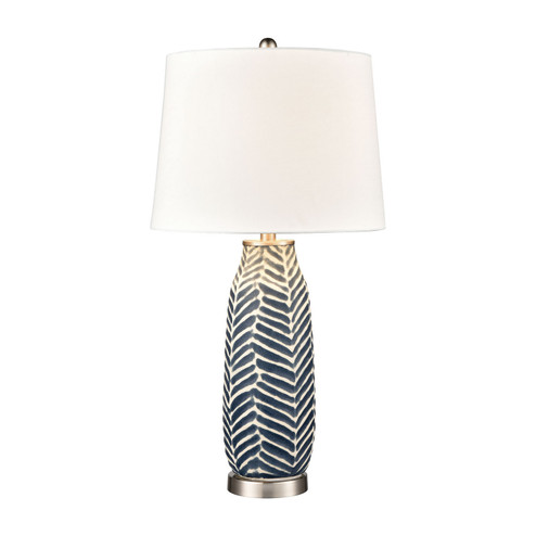 Bynum One Light Table Lamp in Etched Navy, White, Satin Nickel (45|S0019-8035)