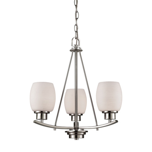 Casual Mission Three Light Chandelier in Brushed Nickel (45|CN170322)